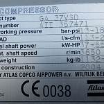 Atlas Copco GA37VSD Винтовой компрессор Б/У (Контрактный)